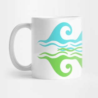 blue green water waves design Mug